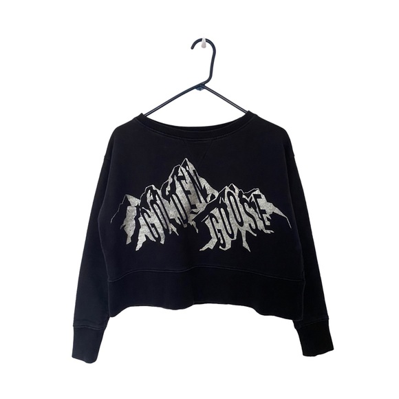 GOLDEN GOOSE Calla Black Cropped Sweatshirt Size Medium - Picture 2 of 7